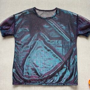 Iridescent Mesh Party Top